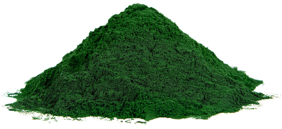 Image of a heaping pile of Spirulina Powder - Organic on a white background