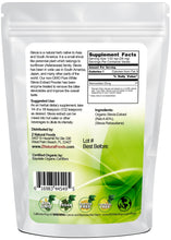 Stevia Extract Powder (Reb A 40%) - Organic back of the bag image Z Natural Foods 