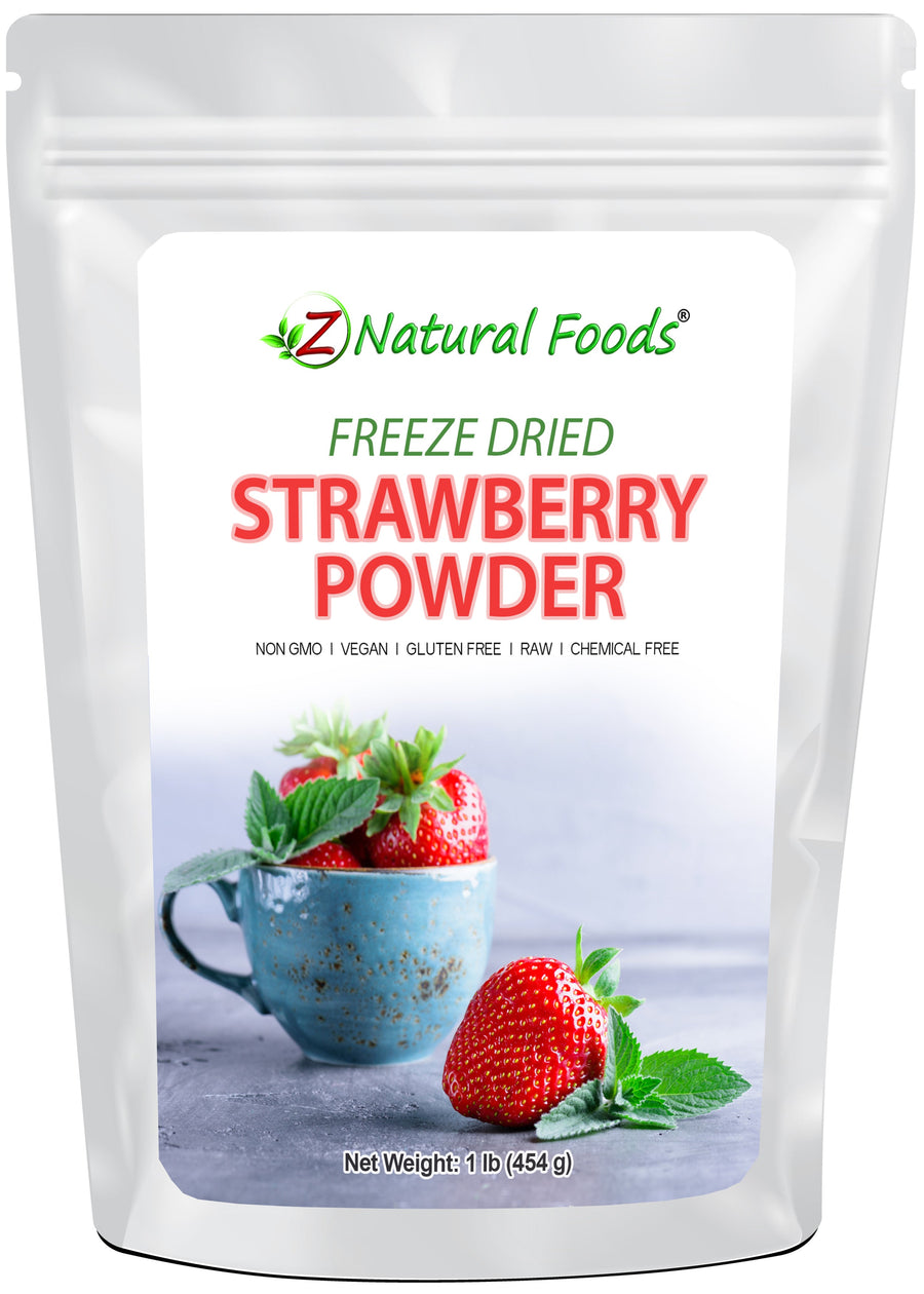 Strawberry Powder - Freeze Dried front of the bag image Z Natural Foods 1 lb