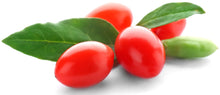 Image of four raw Goji Berries on white background.