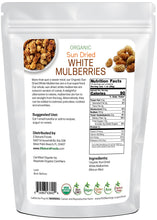 back bag image of Sun Dried White Mulberries - Organic Dried Fruit & Berries Z Natural Foods 