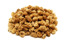 Pile of Sun Dried White Mulberries on white background