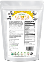 Back of bag image of Sunflower Seed Kernels - Organic Raw from Z Natural Foods 