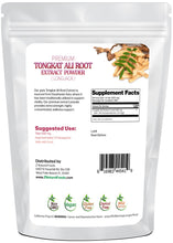 1 lb Tongkat Ali Root Premium Extract Powder (Longjack) back of bag image