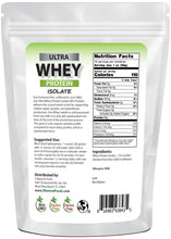 Back of the bag image of Ultra Whey Protein Isolate from Z Natural Foods 1 lb