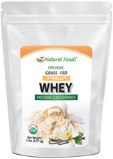 Organic Grass-Fed Vanilla Whey Protein Concentrate front of the bag image 5 lb