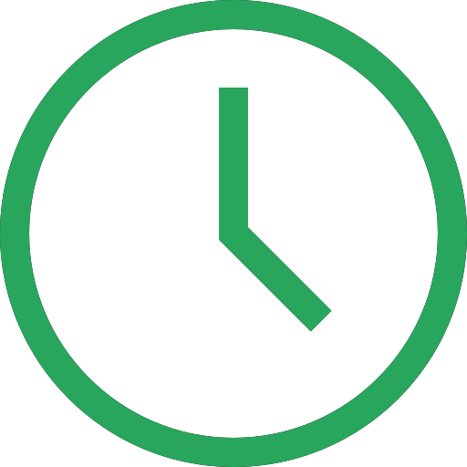 Green icon of clock