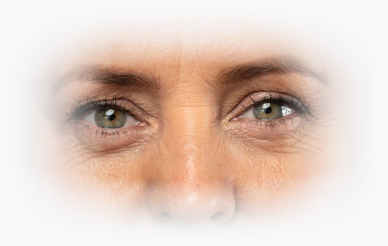 Close up image of eyes on face.